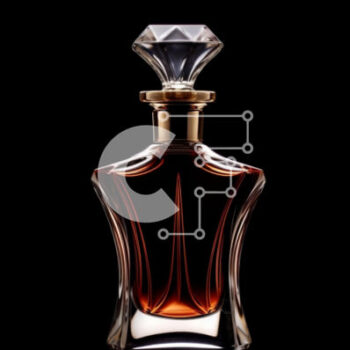 Intra Συλλεκτικό Ξύλινο Παζλ Plywood  4mm - Μπουκάλι αρώματος με περίτεχνη κορυφή διαμαντιού σε μαύρο φόντο Σε Ξύλινο Κουτί - Διαστάσεις Puzzle: 10x10 cm – 25 κομμάτια - Image 1