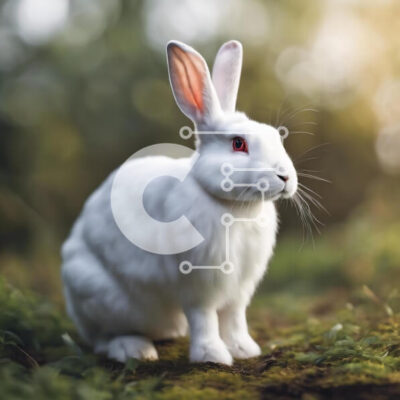 Intra Συλλεκτικό Ξύλινο Παζλ Plywood  4mm - Περίεργο λευκό κουνέλι με κόκκινα μάτια Σε Ξύλινο Κουτί - Διαστάσεις: 10x10 cm – 25 κομμάτια - Image 1