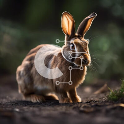 Intra Συλλεκτικό Ξύλινο Παζλ Plywood  4mm - Περίεργο καφέ κουνέλι που στέκεται στο έδαφος Σε Ξύλινο Κουτί - Διαστάσεις: 10x10 cm – 25 κομμάτια - Image 1