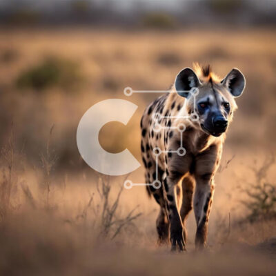 Intra Συλλεκτικό Ξύλινο Παζλ Plywood  4mm - Η ύαινα στο λιβάδι Σε Ξύλινο Κουτί - Διαστάσεις: 10x10 cm – 25 κομμάτια - Image 1