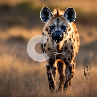 Intra Συλλεκτικό Ξύλινο Παζλ Plywood  4mm - Η ύαινα στο γρασίδι Σε Ξύλινο Κουτί - Διαστάσεις: 10x10 cm – 25 κομμάτια - Image 1