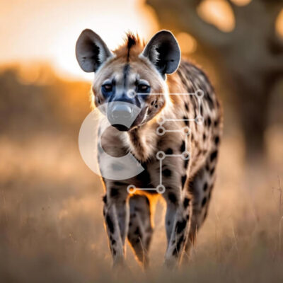 Intra Συλλεκτικό Ξύλινο Παζλ Plywood  4mm - Η ύαινα στο γρασίδι Σε Ξύλινο Κουτί - Διαστάσεις: 10x10 cm – 25 κομμάτια - Image 1