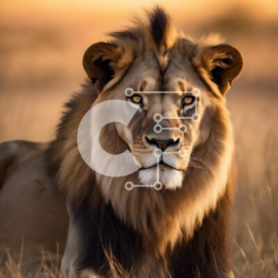 Intra Συλλεκτικό Ξύλινο Παζλ Plywood  4mm - Εκφοβιστικό λιοντάρι που κοιτάζει επίμονα τον θεατή Σε Ξύλινο Κουτί - Διαστάσεις: 10x10 cm – 25 κομμάτια - Image 1