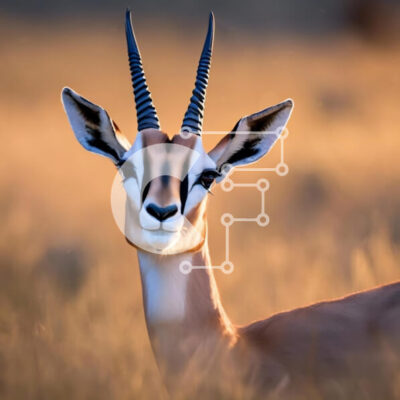 Intra Συλλεκτικό Ξύλινο Παζλ Plywood  4mm - Γαζέλα στο ψηλό γρασίδι Σε Ξύλινο Κουτί - Διαστάσεις: 10x10 cm – 25 κομμάτια - Image 1