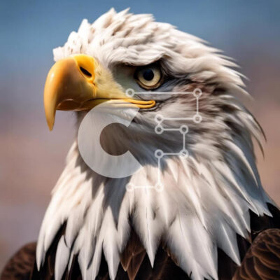 Intra Συλλεκτικό Ξύλινο Παζλ Plywood  4mm - Κοντινό πλάνο κεφαλιού αετού με ορθάνοιχτο ράμφος Σε Ξύλινο Κουτί - Διαστάσεις: 10x10 cm – 25 κομμάτια - Image 1