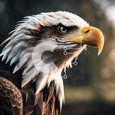 Intra Συλλεκτικό Ξύλινο Παζλ Plywood  4mm - Κοντινό πλάνο Majestic Eagle Σε Ξύλινο Κουτί - Διαστάσεις: 10x10 cm – 25 κομμάτια - Image 1