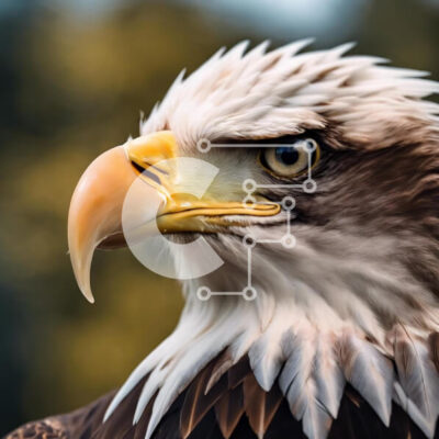 Intra Συλλεκτικό Ξύλινο Παζλ Plywood  4mm - Κοντινό πλάνο του κεφαλιού του αετού με ανοιχτό ράμφος Σε Ξύλινο Κουτί - Διαστάσεις: 10x10 cm – 25 κομμάτια - Image 1