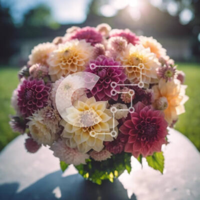 Intra Συλλεκτικό Ξύλινο Παζλ Plywood  4mm - Πολύχρωμο βάζο λουλουδιών σε τραπέζι εξωτερικού χώρου Σε Ξύλινο Κουτί - Διαστάσεις: 10x10 cm – 25 κομμάτια - Image 1