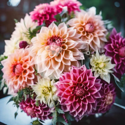 Intra Συλλεκτικό Ξύλινο Παζλ Plywood 4mm - Πολύχρωμο μπουκέτο ντάλιες σε διάφορες αποχρώσεις Σε Ξύλινο Κουτί - Διαστάσεις: 10x10 cm – 25 κομμάτια - Image 1