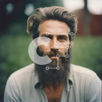 Intra Συλλεκτικό Ξύλινο Παζλ Plywood  4mm - Άνδρας με μακριά γενειάδα που κοιτάζει την κάμερα Σε Ξύλινο Κουτί - Διαστάσεις Puzzle: 10x10 cm – 25 κομμάτια - Image 1