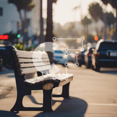 Intra Συλλεκτικό Ξύλινο Παζλ Plywood 4mm - Πάγκος City Park στην άδεια οδό με δέντρα και αυτοκίνητα Σε Ξύλινο Κουτί - Διαστάσεις Puzzle: 10x10 cm – 25 κομμάτια - Image 1