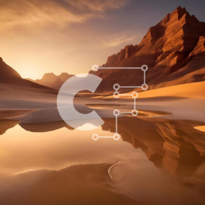 Intra Συλλεκτικό Ξύλινο Παζλ Plywood  4mm - Έρημο τοπίο με βουνά, νερό και άμμο στο ηλιοβασίλεμα Σε Ξύλινο Κουτί - Διαστάσεις: 10x10 cm – 25 κομμάτια - Image 1