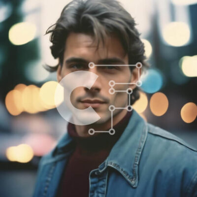 Intra Συλλεκτικό Ξύλινο Παζλ Plywood  4mm - Κομψός άντρας με τζιν μπουφάν και μπλε τζιν Σε Ξύλινο Κουτί - Διαστάσεις Puzzle: 10x10 cm – 25 κομμάτια - Image 1