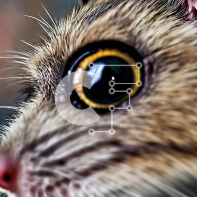 Intra Συλλεκτικό Ξύλινο Παζλ Plywood  4mm - Κοντινό πλάνο περίεργο ποντίκι Σε Ξύλινο Κουτί - Διαστάσεις: 10x10 cm – 25 κομμάτια - Image 1