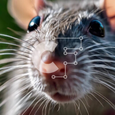 Intra Συλλεκτικό Ξύλινο Παζλ Plywood  4mm - Κοντινό πλάνο ενός περίεργου αρουραίου που κοιτάζει επίμονα στο διάστημα Σε Ξύλινο Κουτί - Διαστάσεις: 10x10 cm – 25 κομμάτια - Image 1