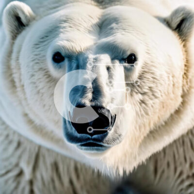 Intra Συλλεκτικό Ξύλινο Παζλ Plywood  4mm - Κοντινό πλάνο της πολικής αρκούδας που κοιτάζει την κάμερα Σε Ξύλινο Κουτί - Διαστάσεις: 10x10 cm – 25 κομμάτια - Image 1