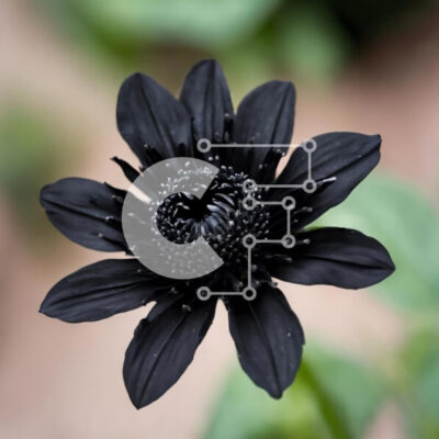 Intra Συλλεκτικό Ξύλινο Παζλ Plywood 4mm - Μαύρο λουλούδι ανάμεσα σε πράσινα φυτά Σε Ξύλινο Κουτί - Διαστάσεις: 10x10 cm – 25 κομμάτια - Image 1