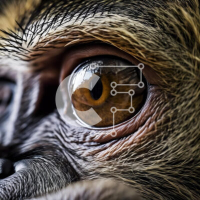 Intra Συλλεκτικό Ξύλινο Παζλ Plywood  4mm - Κοντινό πλάνο του Monkey's Eye σε καφέ ή κίτρινο χρώμα Σε Ξύλινο Κουτί - Διαστάσεις: 10x10 cm – 25 κομμάτια - Image 1