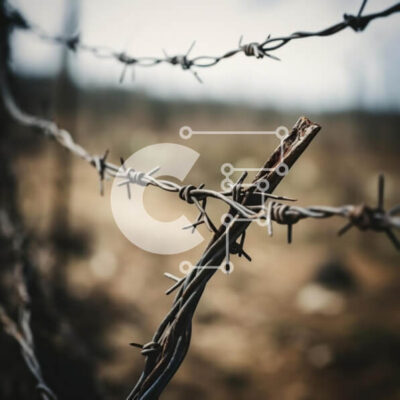 Intra Συλλεκτικό Ξύλινο Παζλ Plywood 4mm - Φράχτη από συρματόπλεγμα για ασφάλεια Σε Ξύλινο Κουτί - Διαστάσεις Puzzle: 10x10 cm – 25 κομμάτια - Image 1