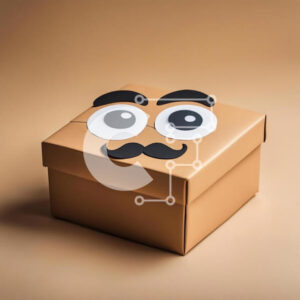 Intra Συλλεκτικό Ξύλινο Παζλ Plywood  4mm - Διακοσμημένο κουτί από χαρτόνι με μουστάκι σε σχήμα ματιού Σε Ξύλινο Κουτί - Διαστάσεις: 10x10 cm – 25 κομμάτια