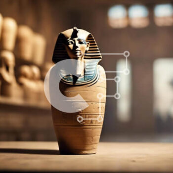 Intra Συλλεκτικό Ξύλινο Παζλ Plywood  4mm - Αιγυπτιακή σαρκοφάγος στην έκθεση του μουσείου Σε Ξύλινο Κουτί - Διαστάσεις Puzzle: 10x10 cm – 25 κομμάτια - Image 1