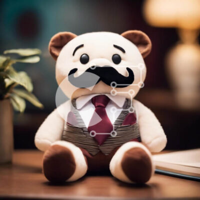 Intra Συλλεκτικό Ξύλινο Παζλ Plywood  4mm - Κομψό αρκουδάκι με κοστούμι και γραβάτα Σε Ξύλινο Κουτί - Διαστάσεις: 10x10 cm – 25 κομμάτια - Image 1
