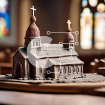 Intra Συλλεκτικό Ξύλινο Παζλ Plywood  4mm - Μινιατούρα Μοντέλο εκκλησίας στο βωμό ή στο τραπέζι Σε Ξύλινο Κουτί - Διαστάσεις Puzzle: 10x10 cm – 25 κομμάτια - Image 1