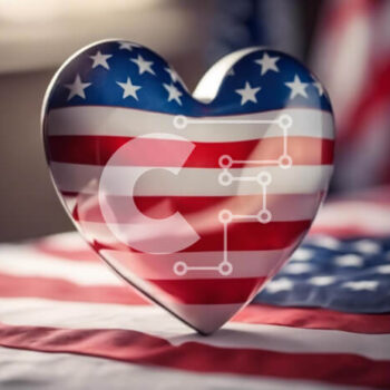 Intra Συλλεκτικό Ξύλινο Παζλ Plywood  4mm - Αμερικανική σημαία σε σχήμα καρδιάς για πατριωτικές περιστάσεις Σε Ξύλινο Κουτί - Διαστάσεις: 10x10 cm – 25 κομμάτια - Image 1