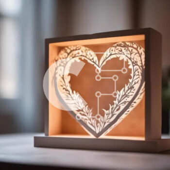 Intra Συλλεκτικό Ξύλινο Παζλ Plywood  4mm - Χάρτινο φανάρι σε σχήμα καρδιάς για ρομαντική ατμόσφαιρα στο σπίτι Σε Ξύλινο Κουτί - Διαστάσεις Puzzle: 10x10 cm – 25 κομμάτια - Image 1