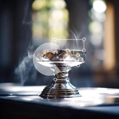 Intra Συλλεκτικό Ξύλινο Παζλ Plywood  4mm - Silver Communion Bowl με Καπνό Σε Ξύλινο Κουτί - Διαστάσεις Puzzle: 10x10 cm – 25 κομμάτια - Image 1