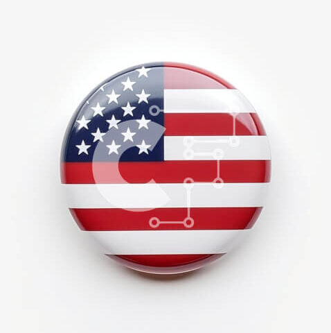 Intra Συλλεκτικό Ξύλινο Παζλ Plywood  4mm - Κουμπί σημαίας Ηνωμένων Πολιτειών Σε Ξύλινο Κουτί - Διαστάσεις: 10x10 cm – 25 κομμάτια - Image 1