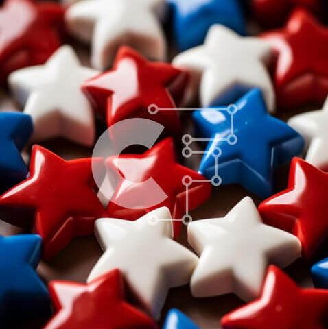 Intra Συλλεκτικό Ξύλινο Παζλ Plywood  4mm - Πατριωτικές καραμέλες σε σχήμα αστεριού για την Ημέρα της Ανεξαρτησίας Σε Ξύλινο Κουτί - Διαστάσεις: 10x10 cm – 25 κομμάτια - Image 1