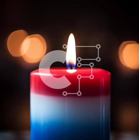 Intra Συλλεκτικό Ξύλινο Παζλ Plywood  4mm - Πατριωτικό κερί αμερικανικής σημαίας για την 4η Ιουλίου και την Ημέρα των Βετεράνων Σε Ξύλινο Κουτί - Διαστάσεις: 10x10 cm – 25 κομμάτια - Image 1