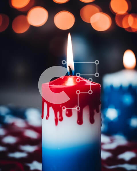 Intra Συλλεκτικό Ξύλινο Παζλ Plywood  4mm - Κεριά με πατριωτικό θέμα για τους εορτασμούς της 4ης Ιουλίου Σε Ξύλινο Κουτί - Διαστάσεις: 10x10 cm – 25 κομμάτια