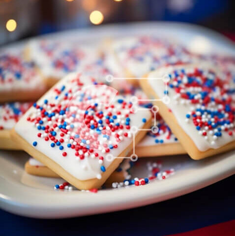 Intra Συλλεκτικό Ξύλινο Παζλ Plywood  4mm - Πιάτο μπισκότων με αμερικανικό θέμα με γιορτινό κερί Σε Ξύλινο Κουτί - Διαστάσεις: 10x10 cm – 25 κομμάτια - Image 1