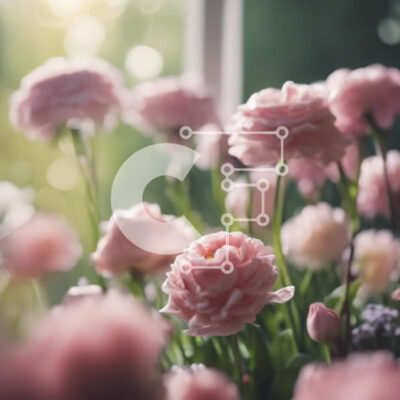 Intra Συλλεκτικό Ξύλινο Παζλ Plywood  4mm - Ζωντανό μπουκέτο με ροζ λουλούδια Σε Ξύλινο Κουτί - Διαστάσεις: 10x10 cm – 25 κομμάτια - Image 1