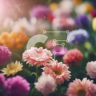 Intra Συλλεκτικό Ξύλινο Παζλ Plywood  4mm - Ζωντανό χωράφι με λουλούδια: Μαργαρίτες, ηλίανθοι και νάρκισσους Σε Ξύλινο Κουτί - Διαστάσεις: 10x10 cm – 25 κομμάτια - Image 1