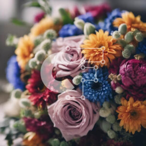 Intra Συλλεκτικό Ξύλινο Παζλ Plywood  4mm - Πολύχρωμο μπουκέτο λουλουδιών με τριαντάφυλλα, μαργαρίτες και γαρύφαλλα Σε Ξύλινο Κουτί - Διαστάσεις: 10x10 cm – 25 κομμάτια