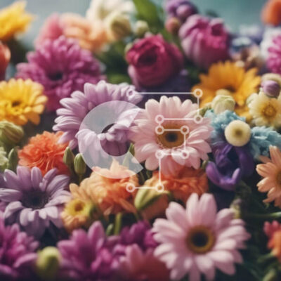 Intra Συλλεκτικό Ξύλινο Παζλ Plywood  4mm - Πολύχρωμο μπουκέτο λουλουδιών με μαργαρίτες, τριαντάφυλλα και γαρύφαλλα Σε Ξύλινο Κουτί - Διαστάσεις: 10x10 cm – 25 κομμάτια - Image 1