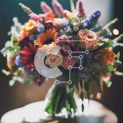 Intra Συλλεκτικό Ξύλινο Παζλ Plywood 4mm - Πολύχρωμο μπουκέτο λουλουδιών σε ξύλινο τραπέζι Σε Ξύλινο Κουτί - Διαστάσεις: 10x10 cm – 25 κομμάτια - Image 1