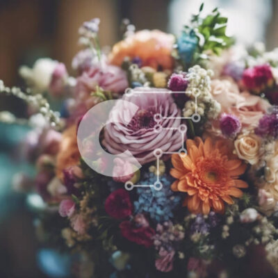 Intra Συλλεκτικό Ξύλινο Παζλ Plywood  4mm - Πολύχρωμο μπουκέτο λουλουδιών σε Shabby-Chic στυλ Σε Ξύλινο Κουτί - Διαστάσεις: 10x10 cm – 25 κομμάτια - Image 1