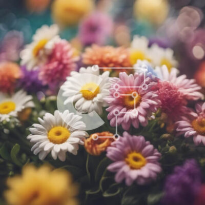 Intra Συλλεκτικό Ξύλινο Παζλ Plywood  4mm - Πολύχρωμο μπουκέτο λουλουδιών με μαργαρίτες, ηλίανθους και ασφόδελους σε ανοιχτό βάζο Σε Ξύλινο Κουτί - Διαστάσεις: 10x10 cm – 25 κομμάτια - Image 1