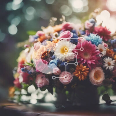 Intra Συλλεκτικό Ξύλινο Παζλ Plywood  4mm - Πολύχρωμο βάζο με λουλούδια σε ξύλινο τραπέζι Σε Ξύλινο Κουτί - Διαστάσεις: 10x10 cm – 25 κομμάτια - Image 1