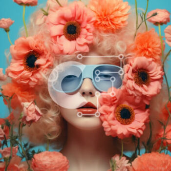 Intra Συλλεκτικό Ξύλινο Παζλ Plywood  4mm - Γυναίκα με γυαλιά ηλίου και κορδέλα λουλουδιών Σε Ξύλινο Κουτί - Διαστάσεις Puzzle: 10x10 cm – 25 κομμάτια - Image 1