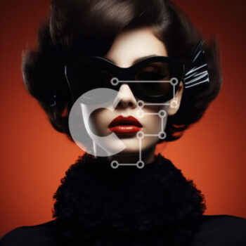 Intra Συλλεκτικό Ξύλινο Παζλ Plywood  4mm - Γυναίκα με μαύρα γυαλιά ηλίου και κόκκινο κραγιόν Σε Ξύλινο Κουτί - Διαστάσεις Puzzle: 10x10 cm – 25 κομμάτια - Image 1