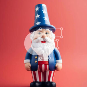 Intra Συλλεκτικό Ξύλινο Παζλ Plywood  4mm - Πατριωτικό παιχνίδι με καπέλο και στολή με αμερικανική σημαία Σε Ξύλινο Κουτί - Διαστάσεις Puzzle: 10x10 cm – 25 κομμάτια