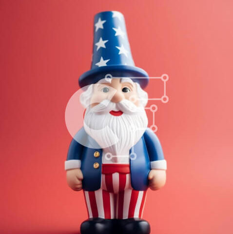 Intra Συλλεκτικό Ξύλινο Παζλ Plywood 4mm - Πατριωτικό παιχνίδι με καπέλο και στολή με αμερικανική σημαία Σε Ξύλινο Κουτί - Διαστάσεις Puzzle: 10x10 cm – 25 κομμάτια - Image 1