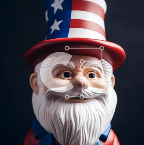 Intra Συλλεκτικό Ξύλινο Παζλ Plywood 4mm - Πατριωτικό ειδώλιο παιχνιδιού του θείου Σαμ για την Ημέρα της Ανεξαρτησίας Σε Ξύλινο Κουτί - Διαστάσεις: 10x10 cm – 25 κομμάτια - Image 1