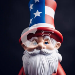 Intra Συλλεκτικό Ξύλινο Παζλ Plywood  4mm - Αμερικανικό ειδώλιο Άγιου Βασίλη με πατριωτική ενδυμασία Σε Ξύλινο Κουτί - Διαστάσεις: 10x10 cm – 25 κομμάτια