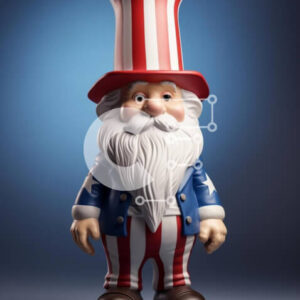 Intra Συλλεκτικό Ξύλινο Παζλ Plywood  4mm - Πατριωτικό ειδώλιο του θείου Σαμ με καπέλο και στολή με αμερικανική σημαία Σε Ξύλινο Κουτί - Διαστάσεις: 10x10 cm – 25 κομμάτια